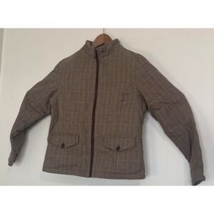 Women's Outback Trading Company- Brown Plaid Winter Jacket- Size L-Tiny Flaw‎